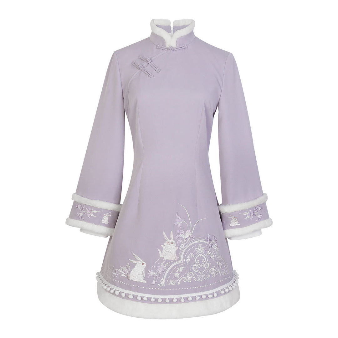 Hasenkleid-Set mit Schleife und Blumen