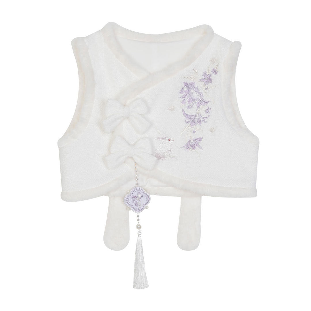 Hasenkleid-Set mit Schleife und Blumen