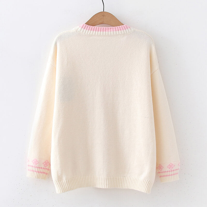 Bunny Cardigan Pullover Shirt Set