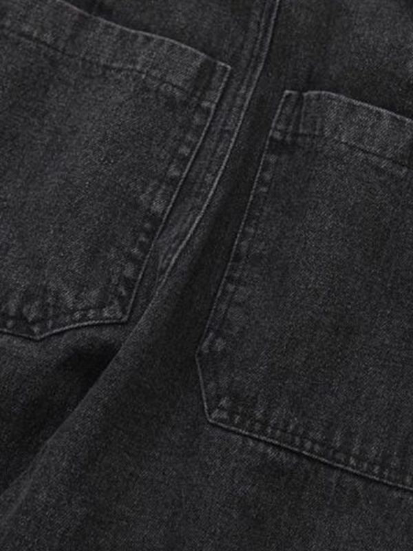 Herren-Cargo-Jeans mit gepatchten Taschen und geradem Bein