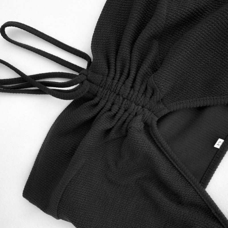 Crop V-neck slim fit Camisole with drawstring Sai Feel