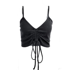 Crop V-neck slim fit Camisole with drawstring Sai Feel