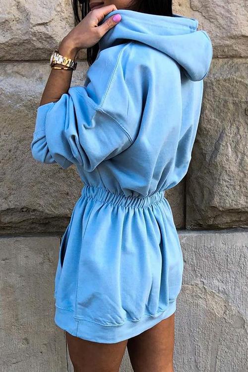 Minikleid mit Reißverschluss und Kordelzug