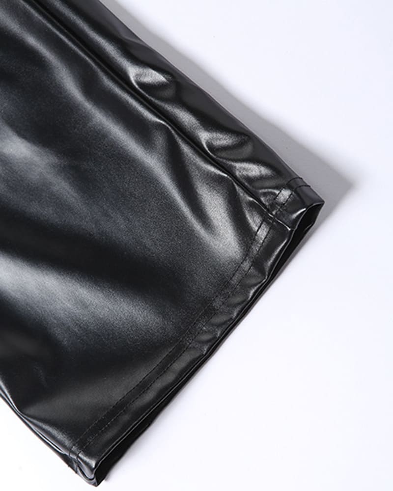 Peekaboo-PU-Hose mit Schnürung