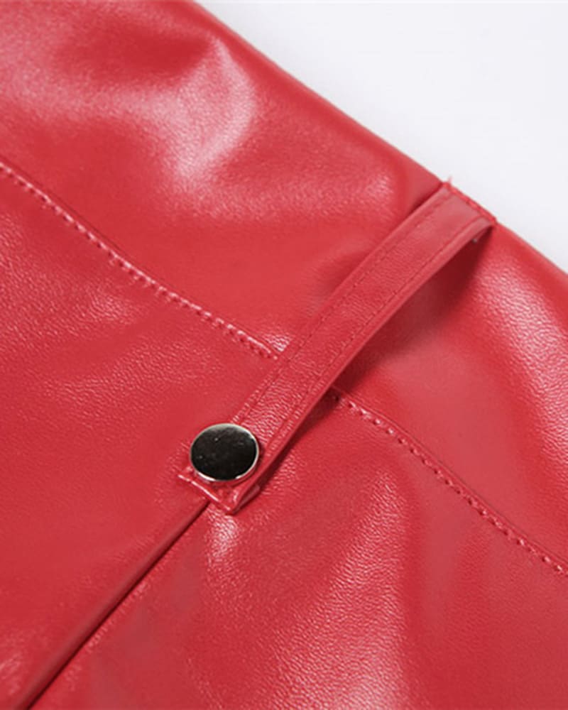 Peekaboo-PU-Hose mit Schnürung