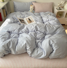 Kariertes Bettwäscheset - Lila