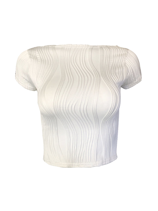 Textured Stripe Long Sleeve Tee