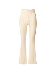 Pantalones acampanados de canalé elástico