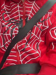 Kapuzenjacke mit Reißverschluss und Spinnen-Print