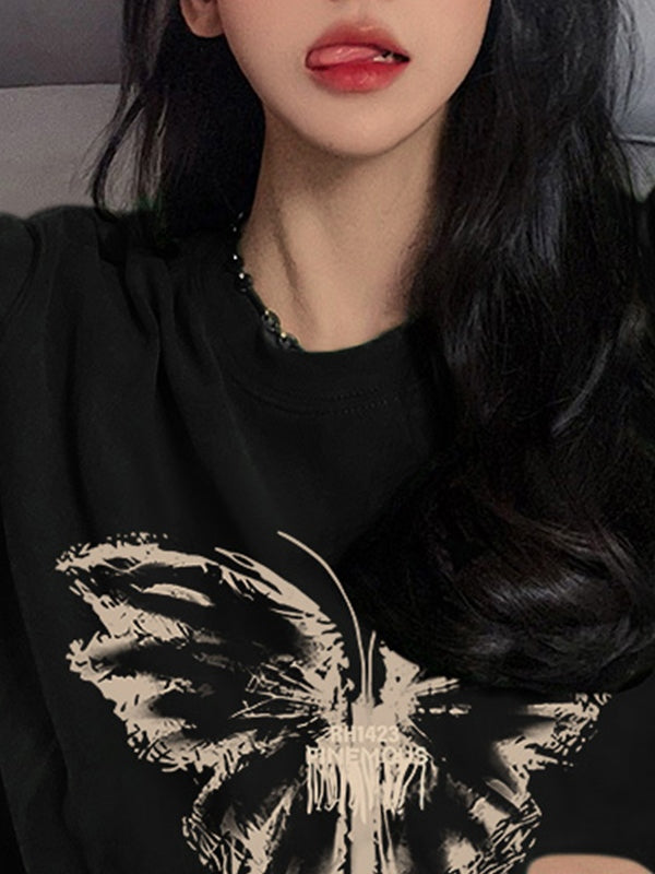 Vintage Butterfly Short Sleeve Graphic Tee