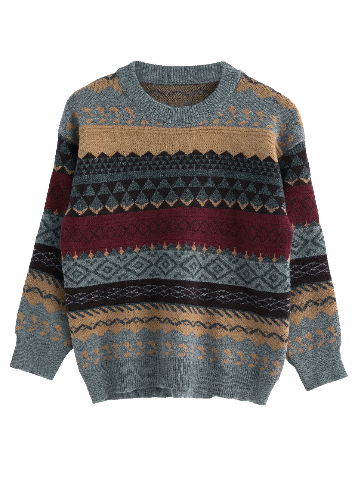 Vintage Jacquard Strickpullover