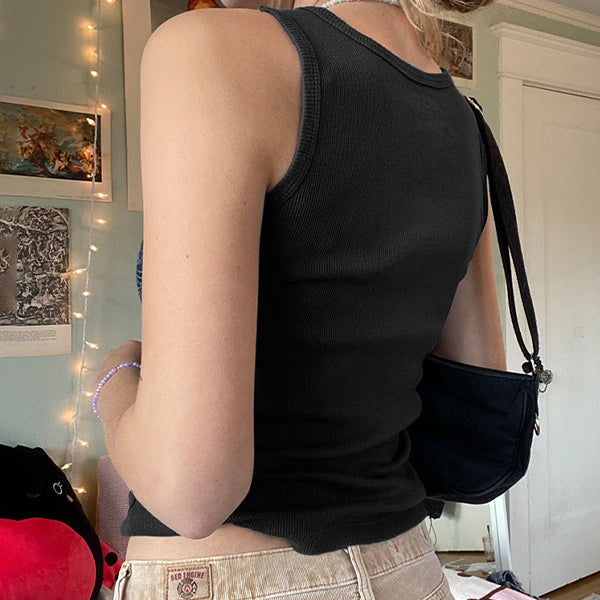 Crop-Tanktop mit Herz-Strass