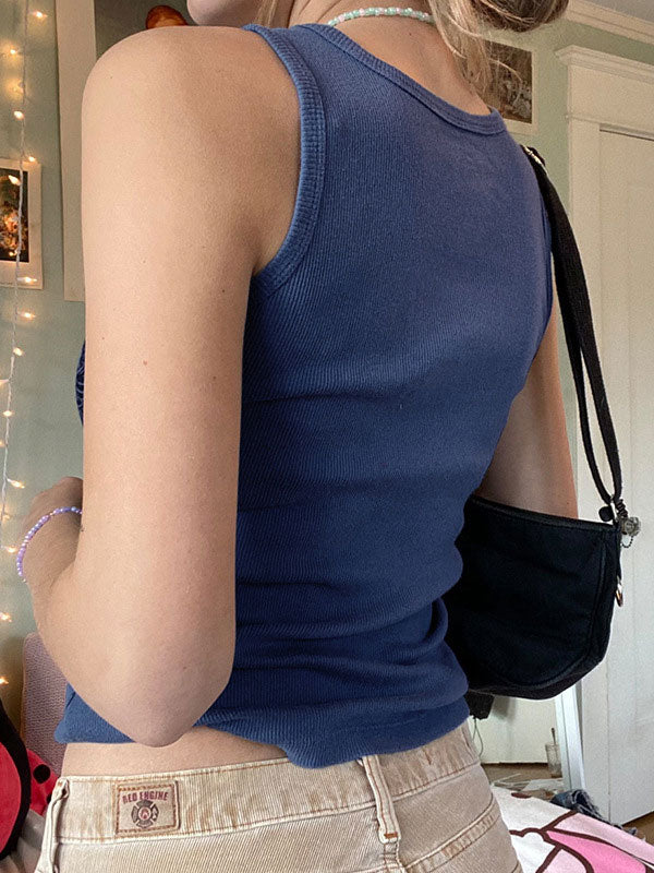 Crop-Tanktop mit Herz-Strass