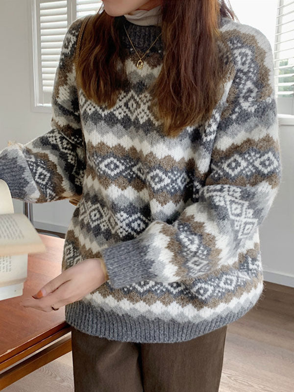 Weihnachts-Jacquard-Strickpullover