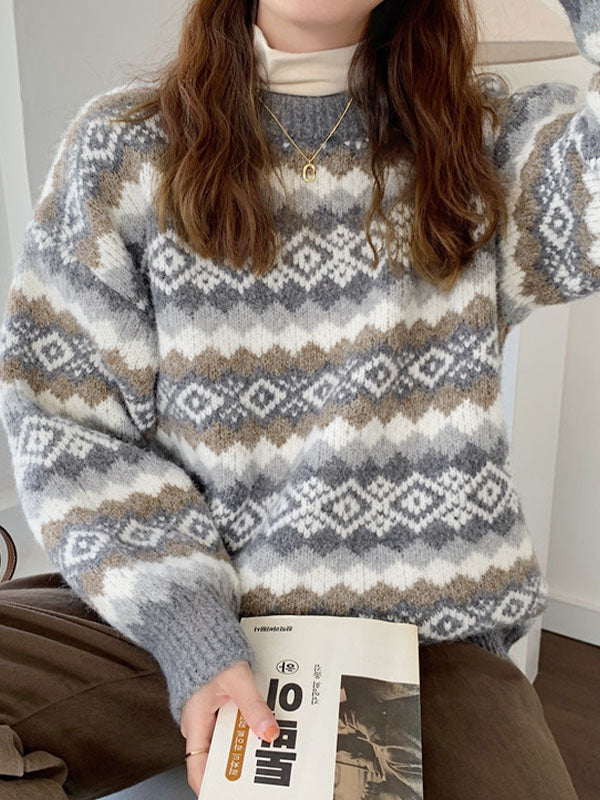 Weihnachts-Jacquard-Strickpullover