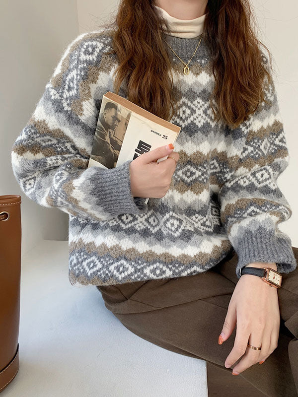 Weihnachts-Jacquard-Strickpullover