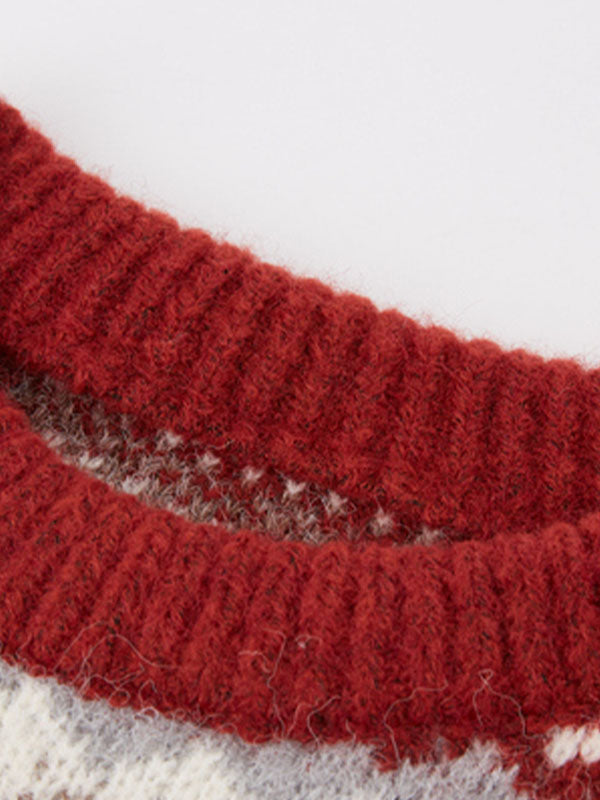 Weihnachts-Jacquard-Strickpullover