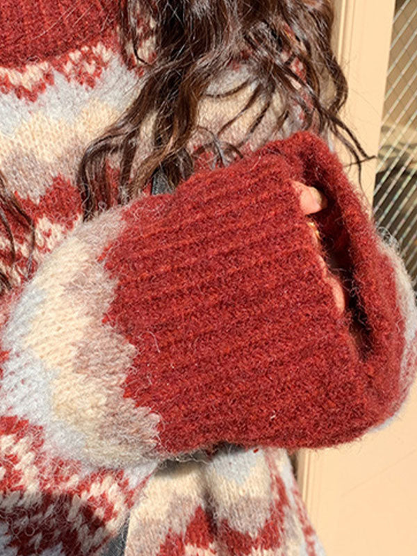 Weihnachts-Jacquard-Strickpullover
