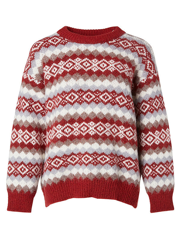 Weihnachts-Jacquard-Strickpullover
