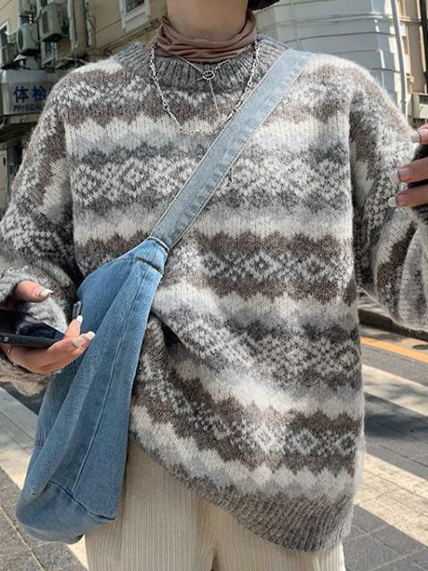 Weihnachts-Jacquard-Strickpullover