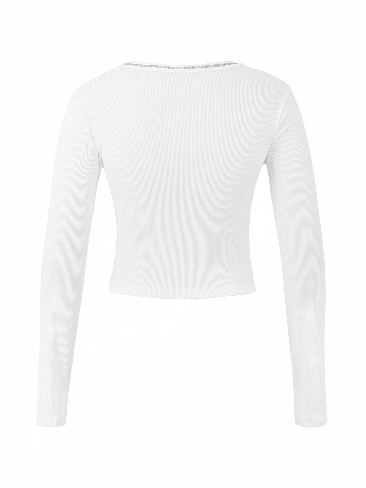 Langärmliges Crop-Top aus Rippstrick
