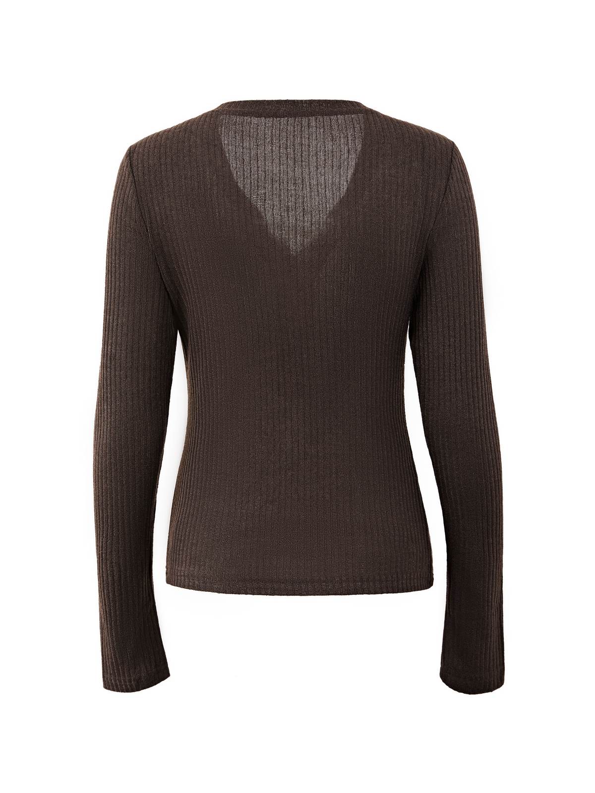 Langärmliges Stricktop mit Spitzeneinsatz und Knöpfen