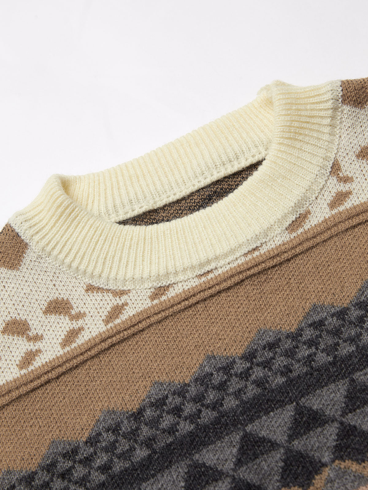 Pullover aus gemischtem Jacquard im Vintage-Stil