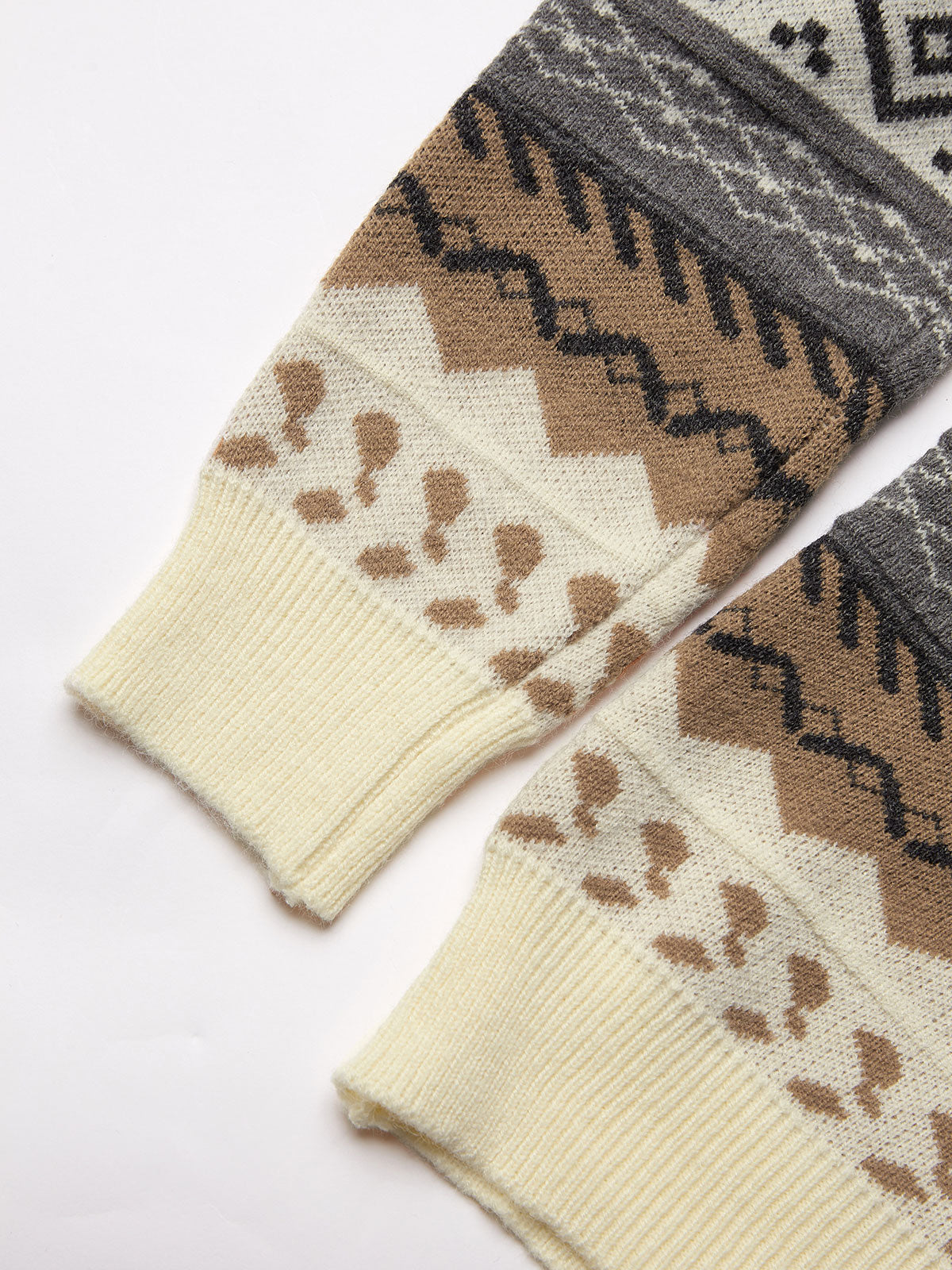 Pullover aus gemischtem Jacquard im Vintage-Stil