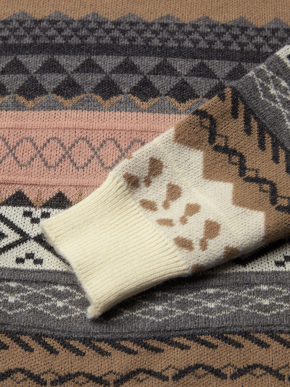 Pullover aus gemischtem Jacquard im Vintage-Stil