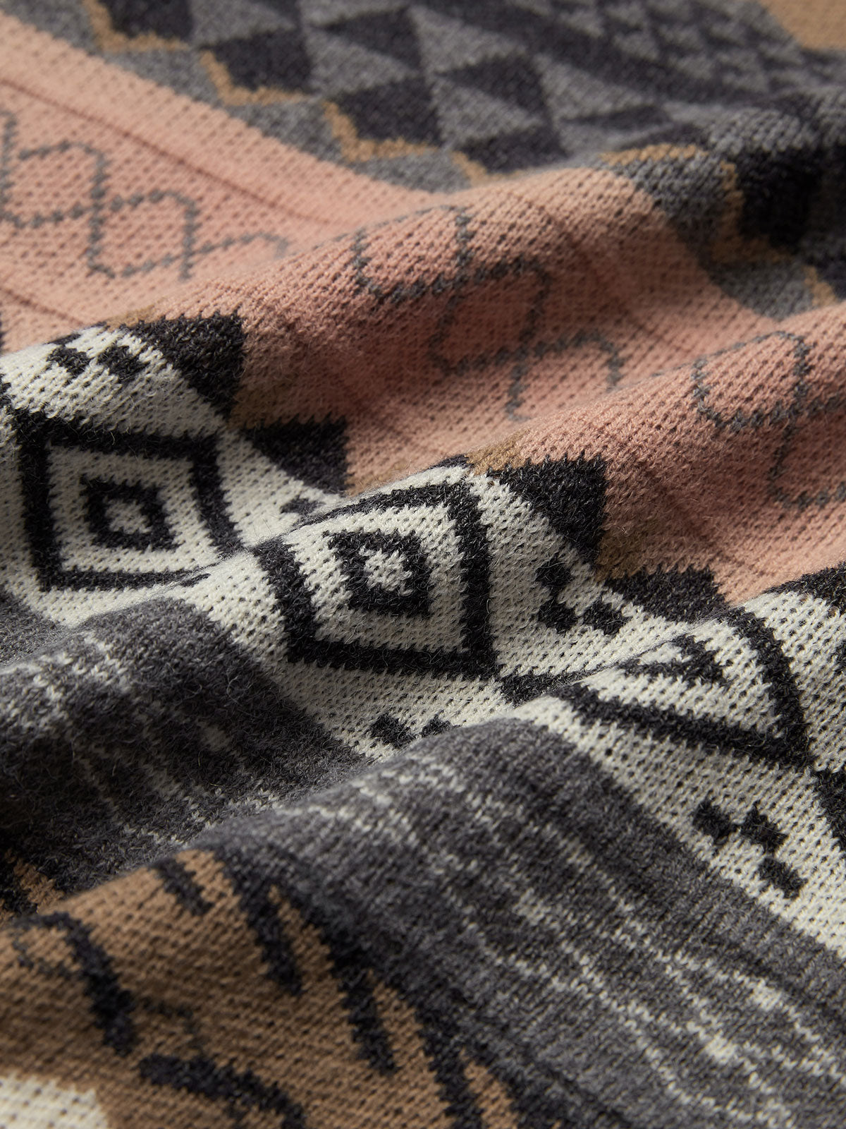 Pullover aus gemischtem Jacquard im Vintage-Stil
