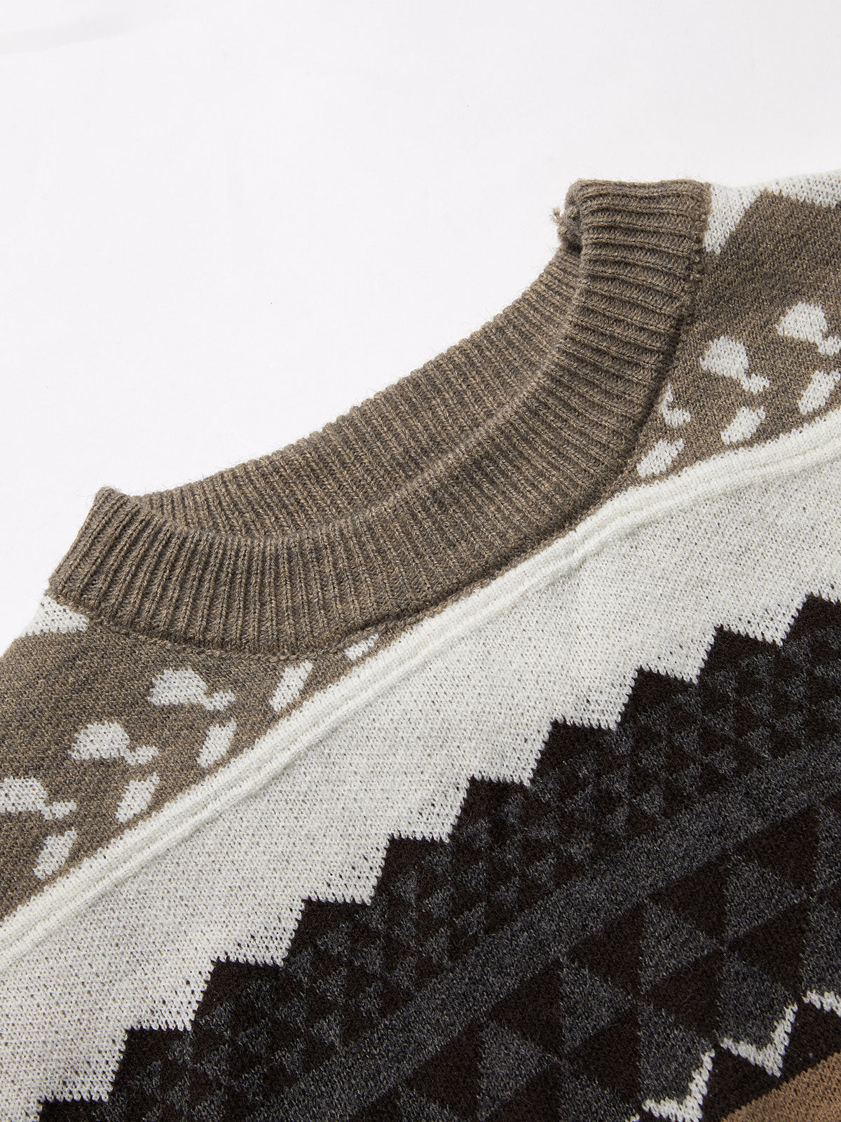 Pullover aus gemischtem Jacquard im Vintage-Stil