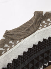 Pullover aus gemischtem Jacquard im Vintage-Stil