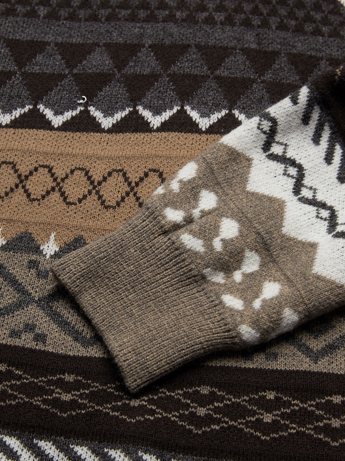 Pullover aus gemischtem Jacquard im Vintage-Stil