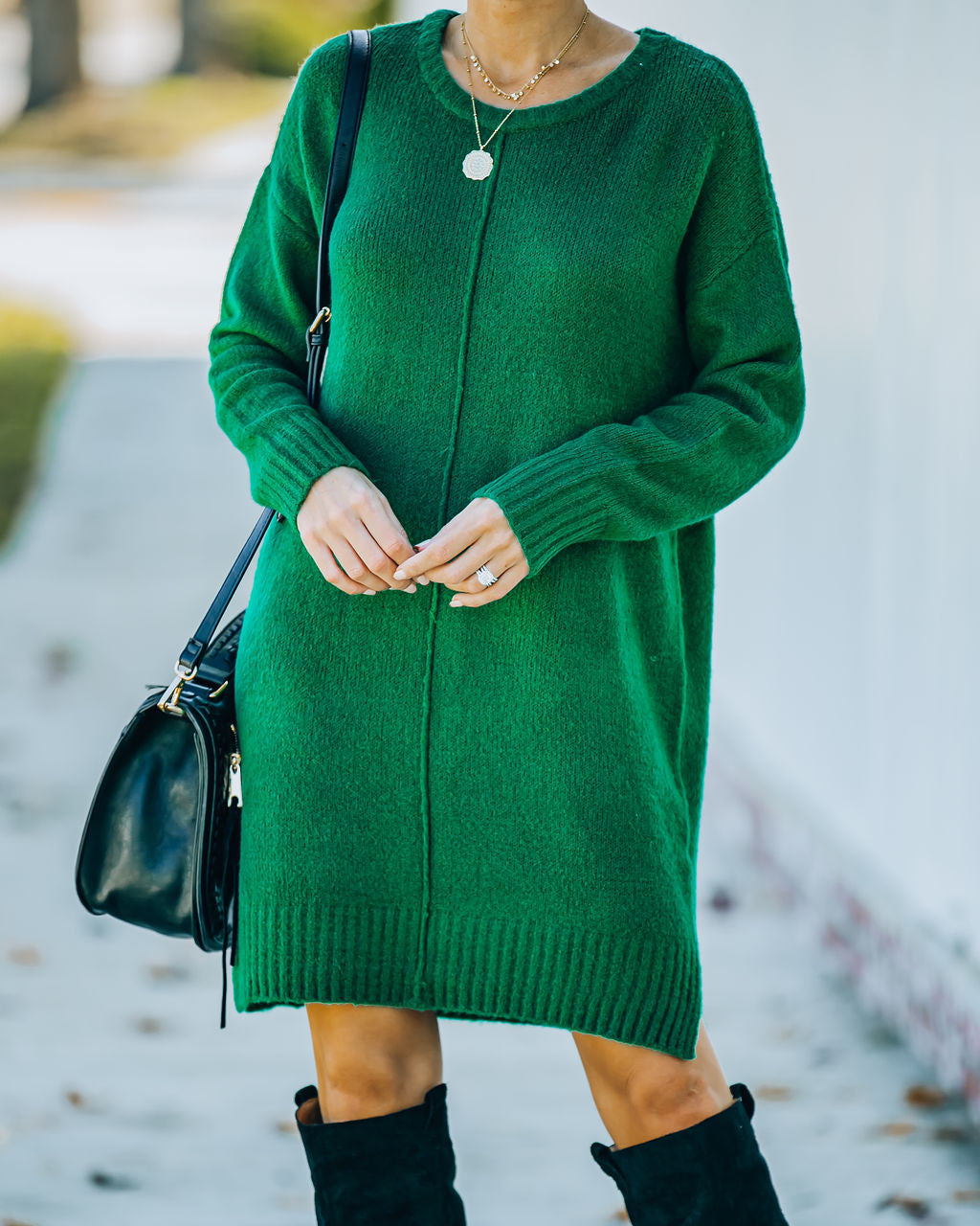 Vestido estilo suéter Smoky Mountain - Verde 