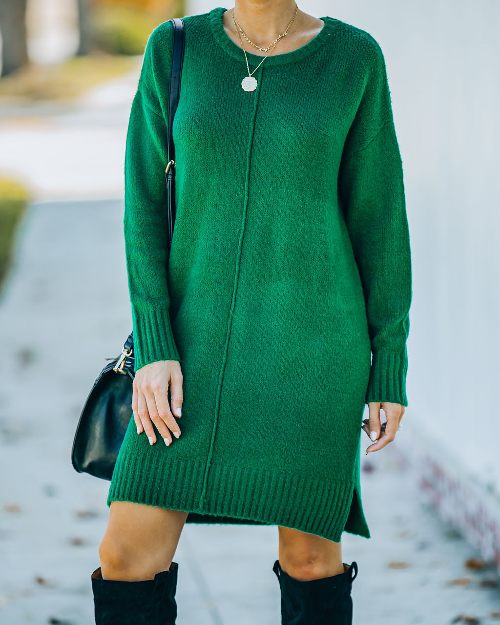Vestido estilo suéter Smoky Mountain - Verde 