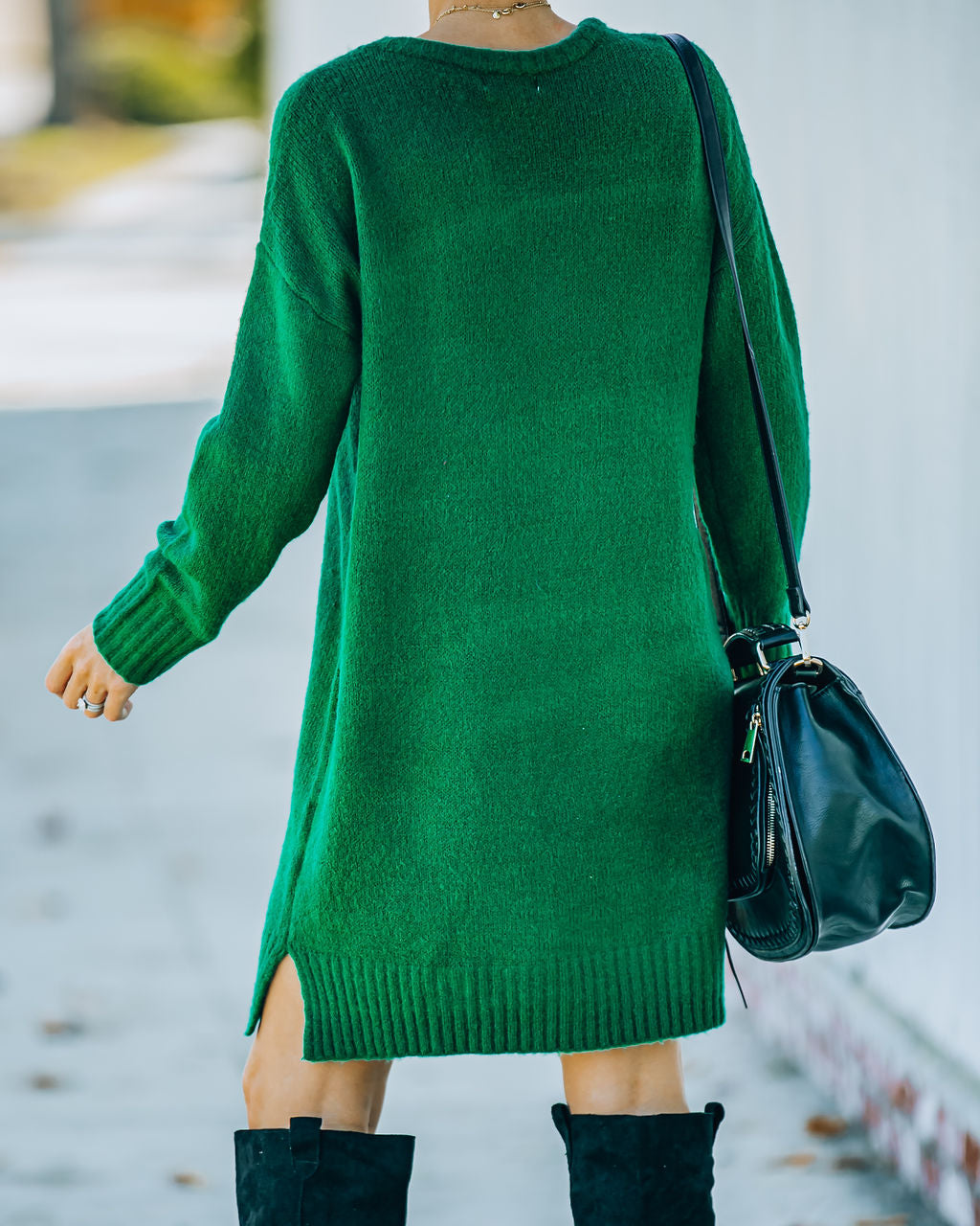 Vestido estilo suéter Smoky Mountain - Verde 