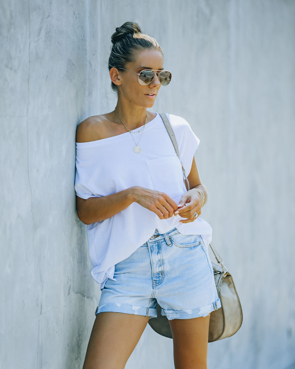 Dia – Jeansshorts mit hohem Bund und Bündchen