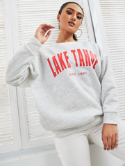 Sweatshirt mit Grafik und überschnittener Schulter