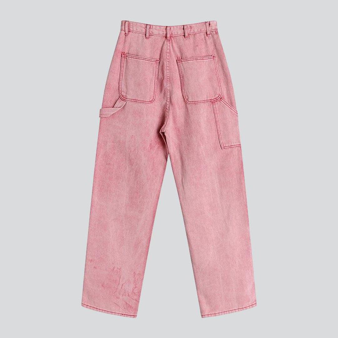 Vintage rosa Damen Baggy Jeans