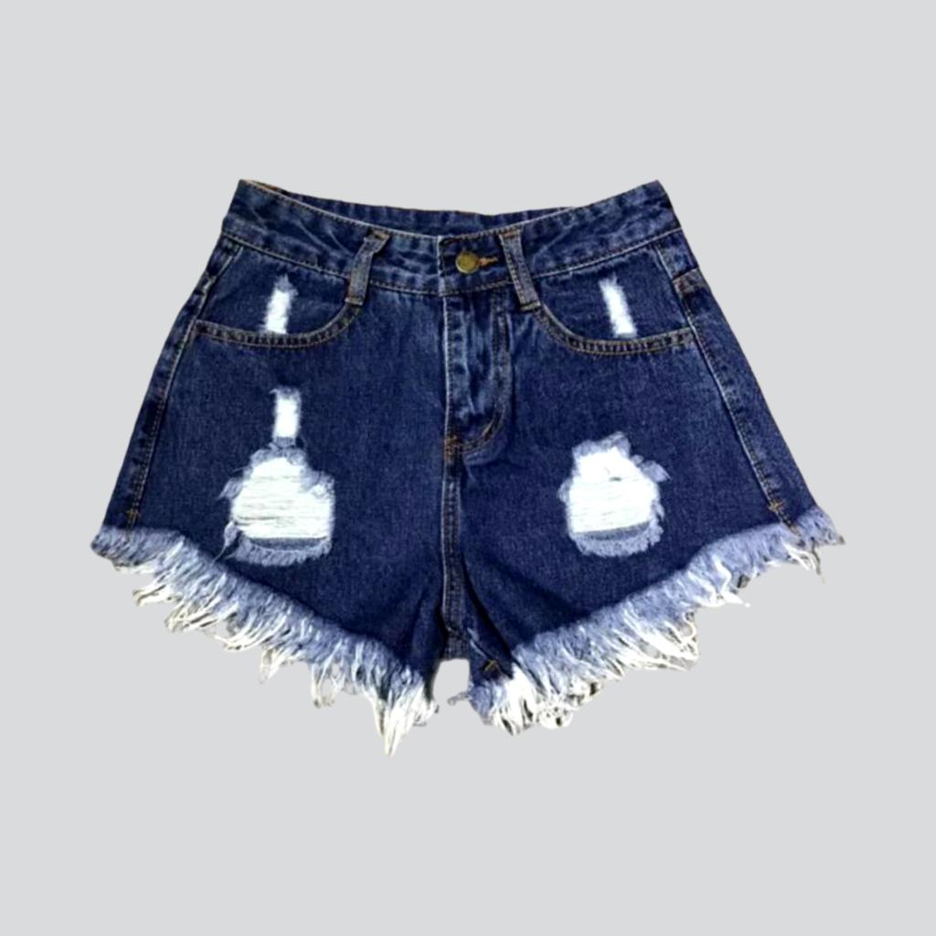 Y2k Distressed Jeansshorts für Damen