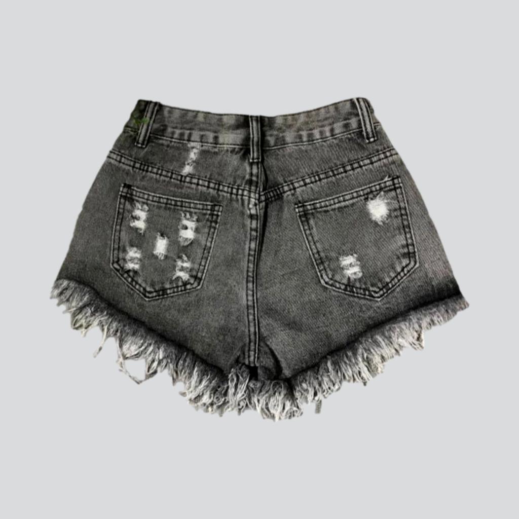 Y2k Distressed Jeansshorts für Damen