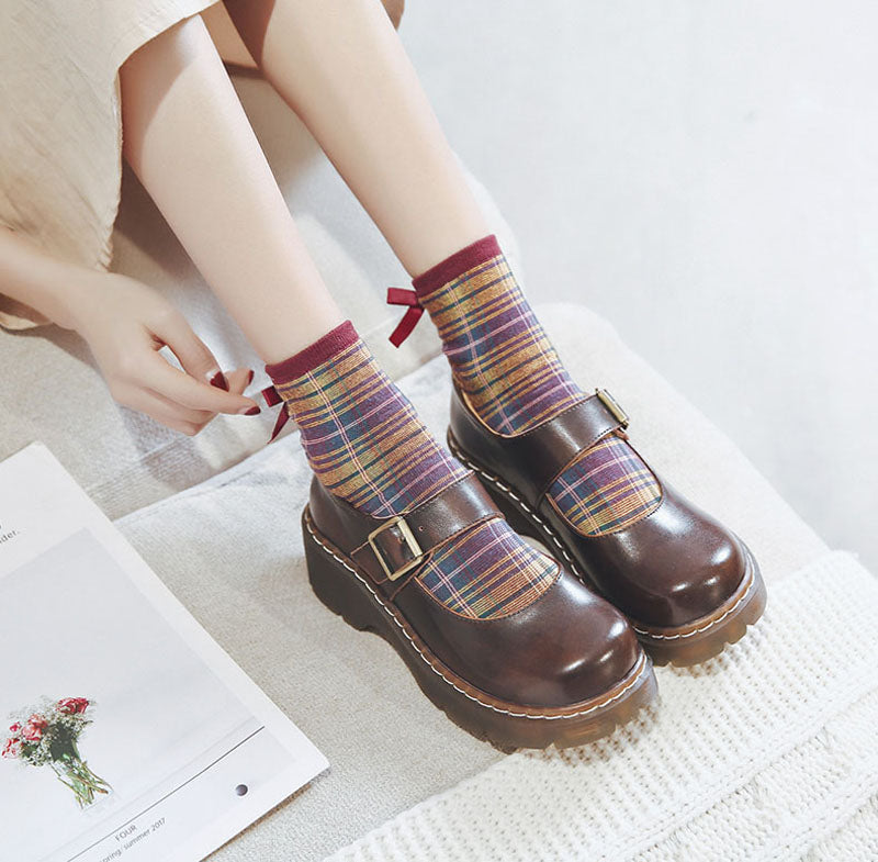 Zapatos Mary Jane de cuero con hebilla vintage