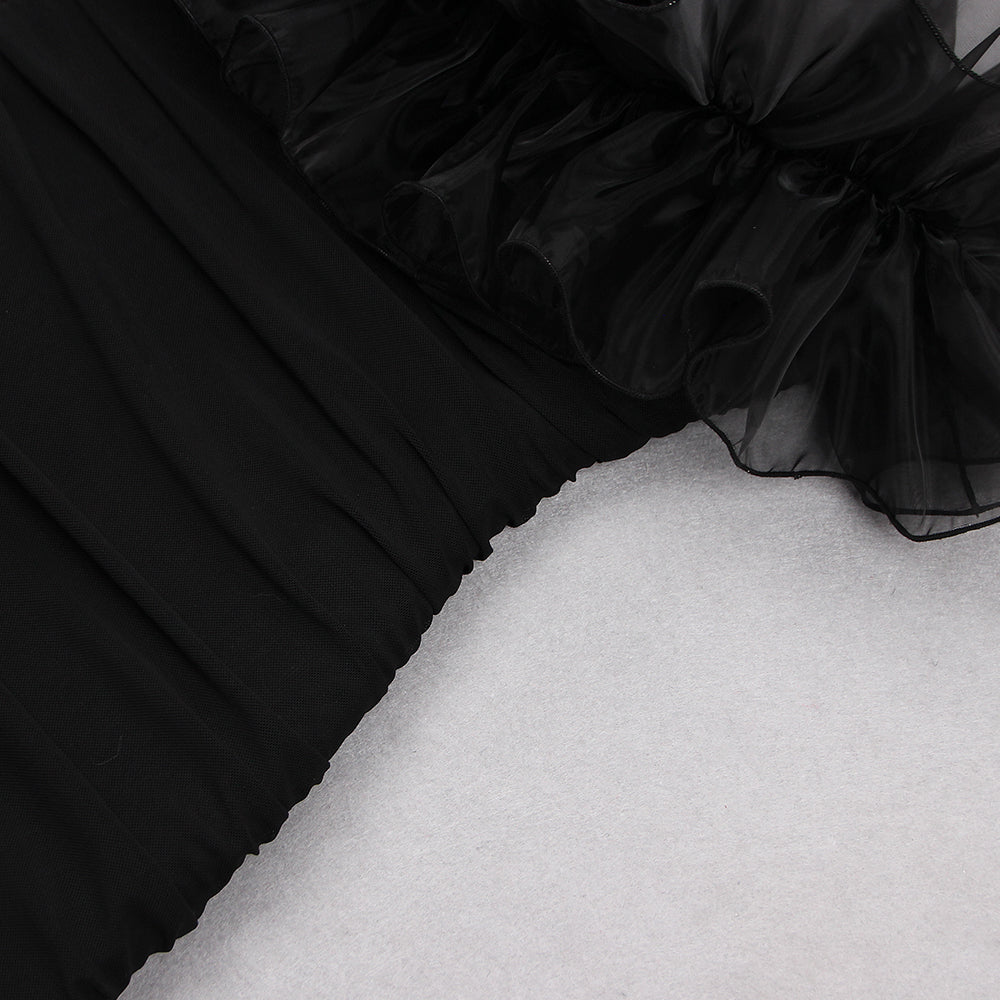 Strapless Sleeveless Mini Frill Bandage Dress