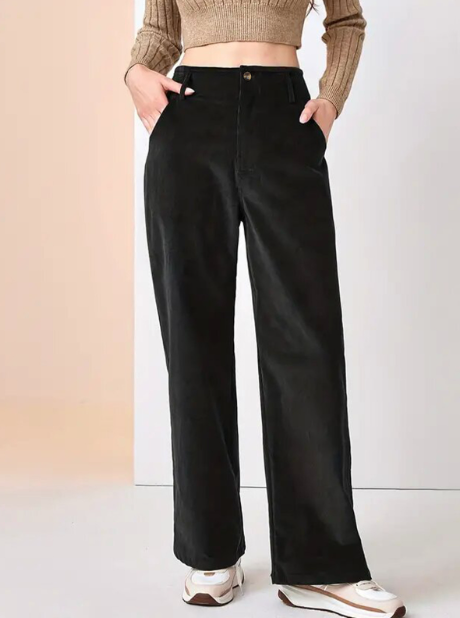 Retro Braune Drapierte High Waist Hose