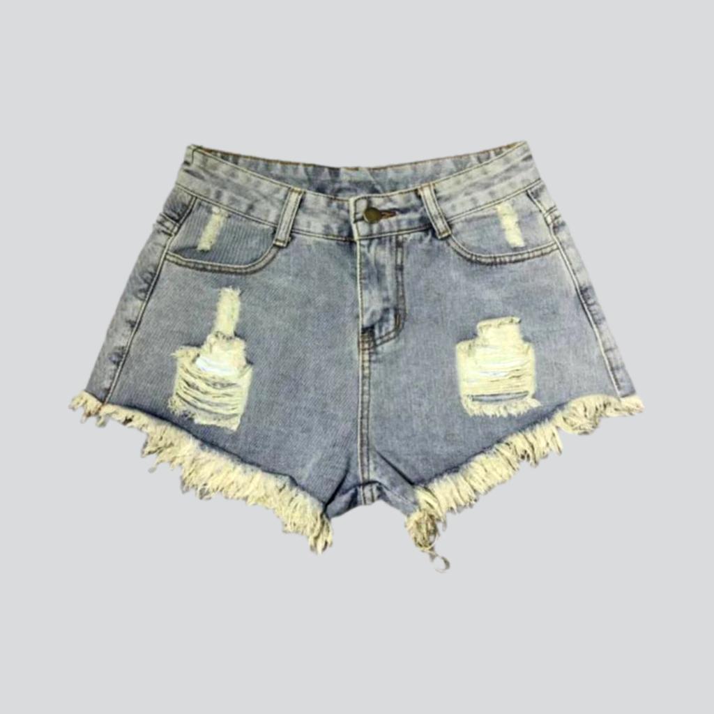 Y2k Distressed Jeansshorts für Damen