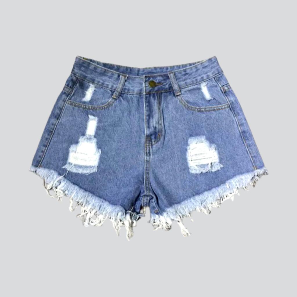 Y2k Distressed Jeansshorts für Damen