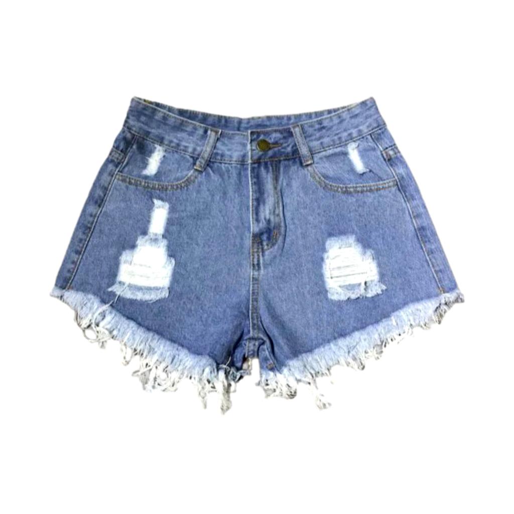 Y2k Distressed Jeansshorts für Damen