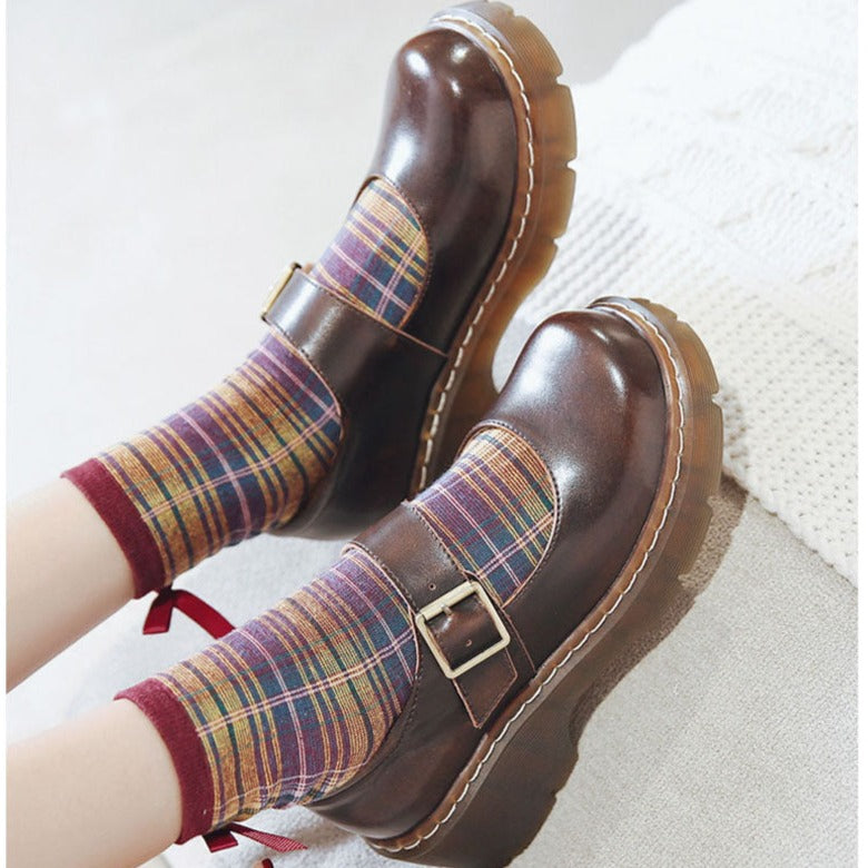 Zapatos Mary Jane de cuero con hebilla vintage
