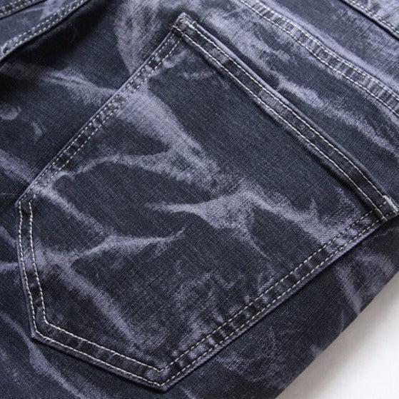Batik-Zerrissene Jeans für Herren
