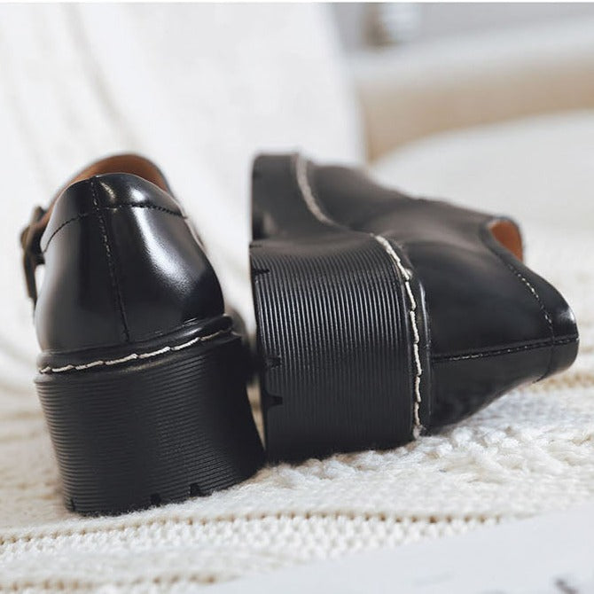Zapatos Mary Jane de cuero con hebilla vintage